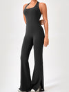 ZASUWA Female Halter Flare Split Jumpsuit