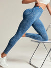 ZASUWA Female Denim Scrunch Bum High-rise High-waisted Leggings