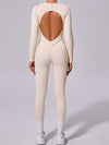 ZASUWA Female Heart Backless Long Sleeves Jumpsuit