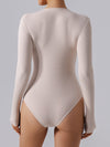 ZASUWA Female Sexy Ribbed Zipper Bodysuit