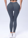 ZASUWA Female Sexy Deep V Back Scrunch Bum Leggings