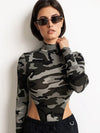 ZASUWA Female Sexy Camouflage Bodysuit