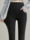 ZASUWA Female Flare Fleece Pocket Elastic Tight Leggings