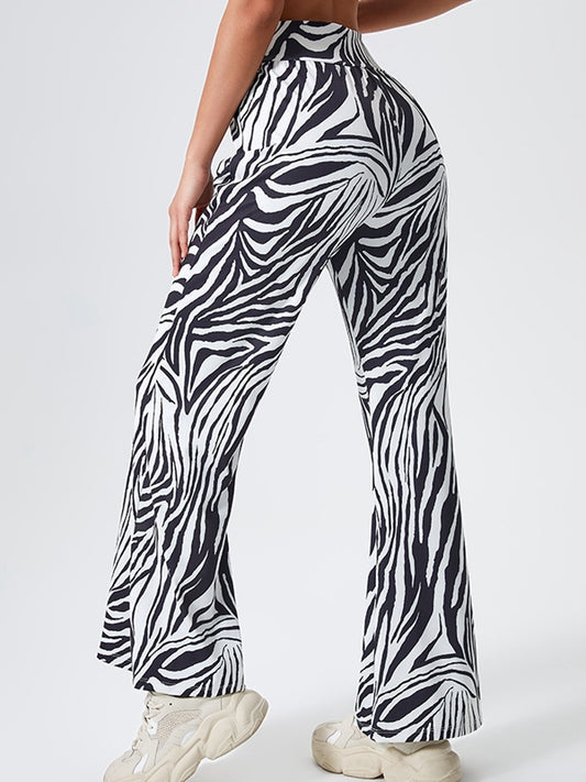 ZASUWA Female Zebra Print Flare Hip-Lift Pants