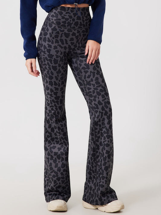 ZASUWA Female Fleece Leopard Print Flare Leggings