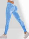 ZASUWA Female Deep V Back Denim Scrunch Bum Leggings