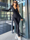 ZASUWA Female V Collar Long Sleeves Jumpsuit