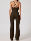 ZASUWA Female Cross Back Flare Ribbed Jumpsuit