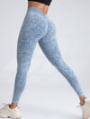 ZASUWA Female Denim Deep V Back Scrunch Bum Leggings