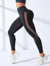 ZASUWA Female Mesh PU Back High-rise Leggings