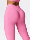 ZASUWA Female Seamless V Back Scrunch Bum Hip-lift Leggings