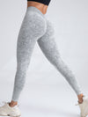 ZASUWA Female Denim Deep V Back Scrunch Bum Leggings