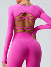 ZASUWA Female Cross Back Thumbhole Deep V Back Scrunch Bum Tracksuits