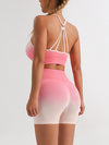 ZASUWA Female Ribbed Ombre Color Scrunch Bum Short Tracksuits