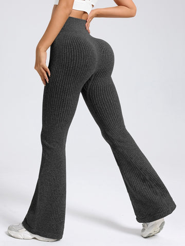 ZASUWA Female Ribbed Flare High-rise Leggings