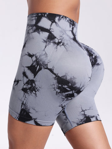 ZASUWA Female Seamless Hot Tie-dye Skinny Shorts