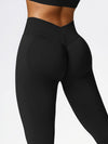 ZASUWA Female Seamless V Back Scrunch Bum Hip-lift Leggings