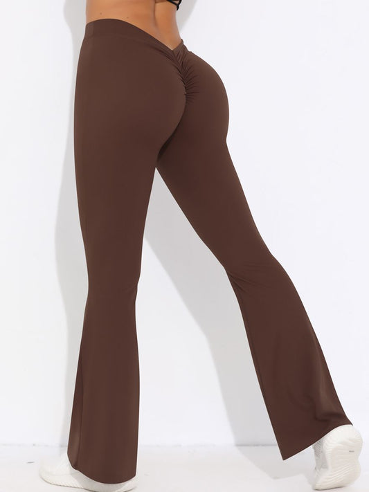 ZASUWA Female V-shaped Waist Scrunch Bum Quick-dry Flare Leggings