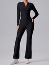 ZASUWA Female Pocket Zipper Flare Jumpsuit