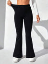 ZASUWA Female Deep V Back Flare Scrunch Bum Leggings