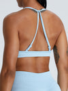 ZASUWA Female Beautiful Cross Back Front Folds Seamless Sports Bras