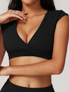 ZASUWA Female Deep V Collar Backless Hollow Out Sports Bras