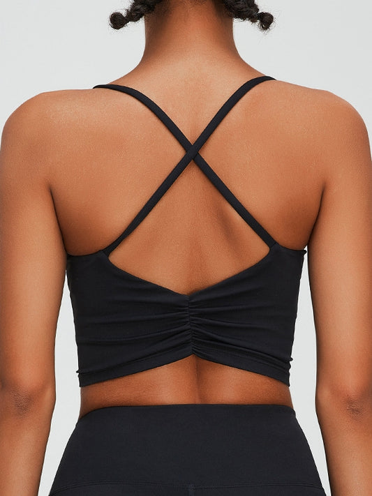 ZASUWA Female Beautify Cross Back Folds Sports Bras