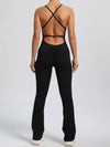 ZASUWA Female Cross Back Flare Scrunch Bum Jumpsuit