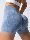 ZASUWA Female Denim Deep V Back Scrunch Bum Leggings