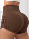 ZASUWA Female Ribbed Scrunch Bum Quick-drying Spandex Gym Booty Shorts