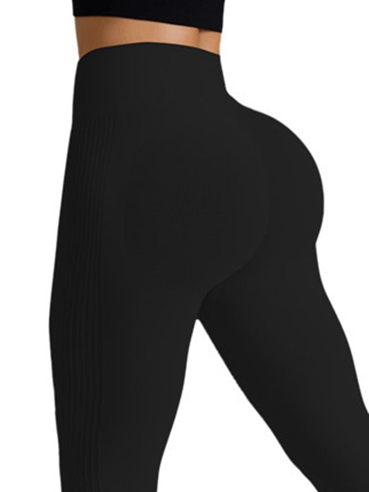 ZASUWA Female Seamless Ribbed Scrunch Bum Leggings