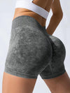 ZASUWA Female Denim Deep V Back Scrunch Bum Leggings