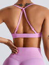 ZASUWA Female Beautiful Cross Back Front Folds Seamless Sports Bras