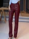 ZASUWA Female Fuax Leather Pocket Fashion Pants