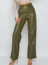 ZASUWA Female Fuax Leather Pocket Fashion Pants