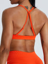 ZASUWA Female Beautiful Cross Back Front Folds Seamless Sports Bras