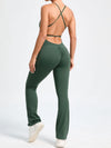 ZASUWA Female Cross Back Flare Scrunch Bum Jumpsuit