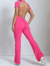 ZASUWA Female Backless Scrunch Bum Flare Jumpsuit