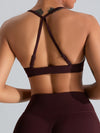 ZASUWA Female Beautiful Cross Back Front Folds Seamless Sports Bras