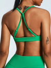 ZASUWA Female Beautiful Cross Back Front Folds Seamless Sports Bras