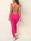 ZASUWA Female Deep V-neck Halter Scrunch Bum Jumpsuit