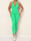 ZASUWA Female Deep V-neck Halter Scrunch Bum Jumpsuit