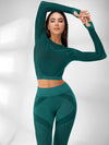 ZASUWA Female Fishnet Knitted Seamless High-waist Tracksuit