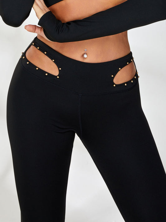 ZASUWA Female Rivet Cutout Leggings