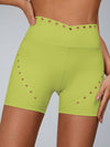 ZASUWA Female Cutout V Shape Waist Spandex Gym Booty Shorts