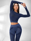 ZASUWA Female Fishnet Knitted Seamless High-waist Tracksuit