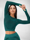 ZASUWA Female Fishnet Knitted Seamless High-waist Tracksuit