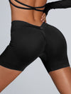 ZASUWA Female Deep V Back Scrunch Bum Leggings