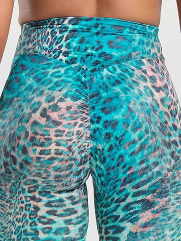 ZASUWA Female Leopard Print Scrunch Bum Leggings