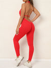 ZASUWA Female Deep V-neck Halter Scrunch Bum Jumpsuit